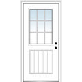 Primed Fiberglass 1/2 Lite 1-Panel Prehung Entry Door 36" x 80" Y5179
