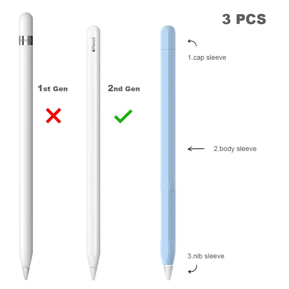 Blue Apple Pencil Case with Nib Cover L526