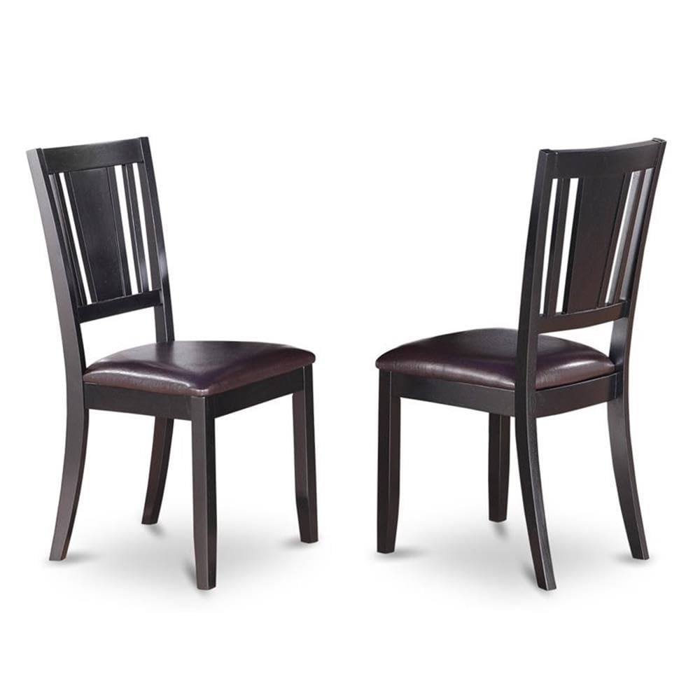 3 Piece Dining Room Furniture Set with Wooden Table and 2 Faux Leather Chairs G97449