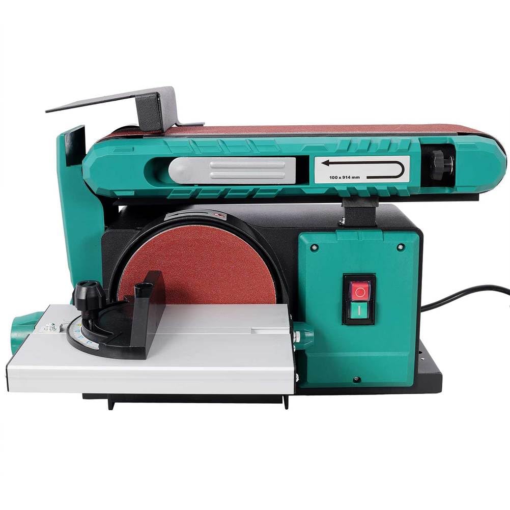 Benchtop Belt and Disc Sander, 4x36 Belt & 6" Disc, 0–90° Adjustable Table, Cast Iron Base, 120V Heavy Duty Sanding Machine L40817