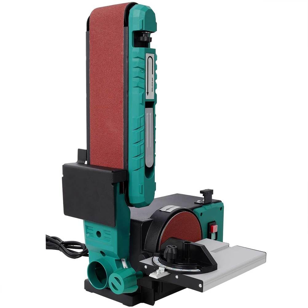 Benchtop Belt and Disc Sander, 4x36 Belt & 6" Disc, 0–90° Adjustable Table, Cast Iron Base, 120V Heavy Duty Sanding Machine L40817