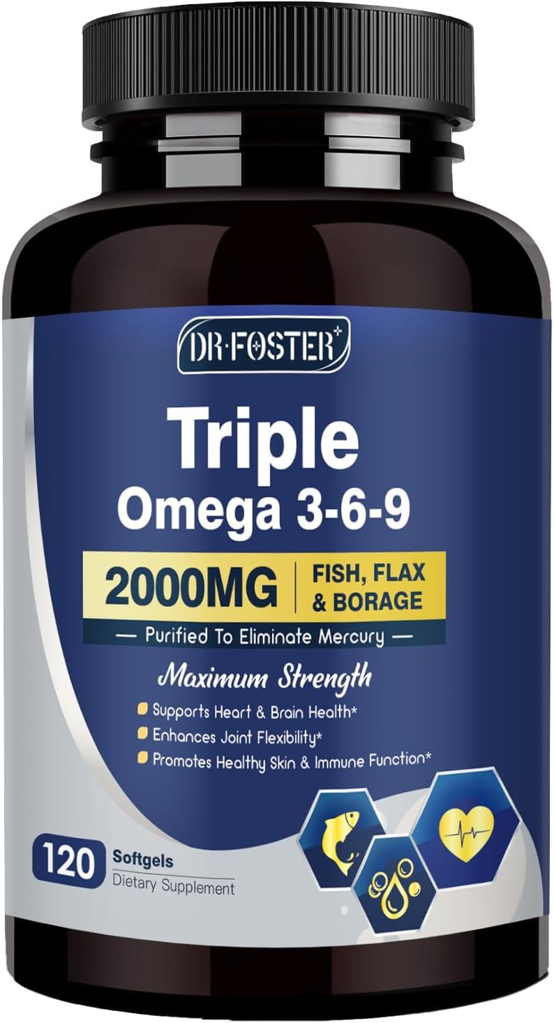 Triple Omega 3-6-9 Fish Oil 2000mg 120 Softgels R426100