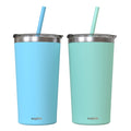 20 oz Stainless Steel Insulated Tumbler Set of 2 with Lid and Straw B67625