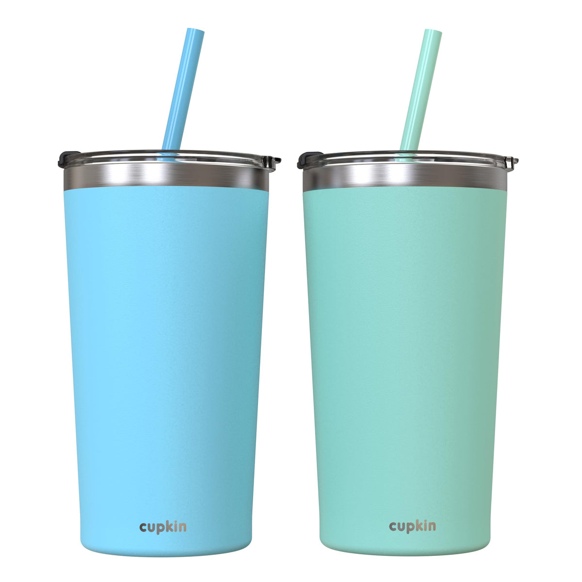 20 oz Stainless Steel Insulated Tumbler Set of 2 with Lid and Straw B67625