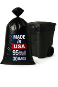 95–96 Gallon 30 Count 2.5 Mil Black Trash Bags U25680