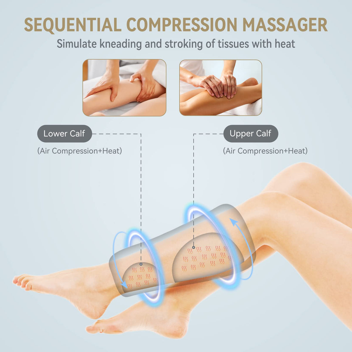 Air Compression Leg Massager with Heat U134
