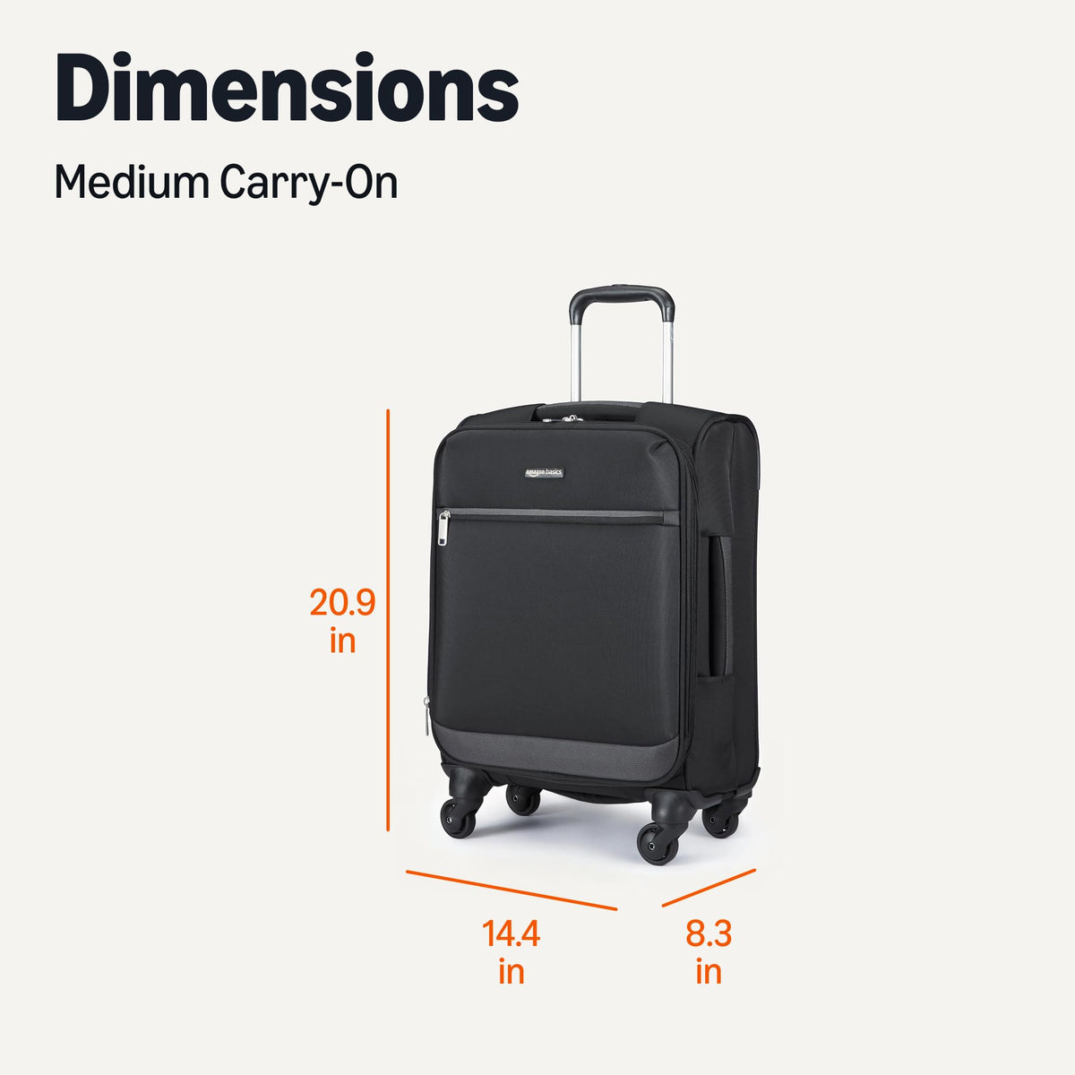 18" Medium Expandable Softside Suitcase with Spinner Wheels, Black T29199