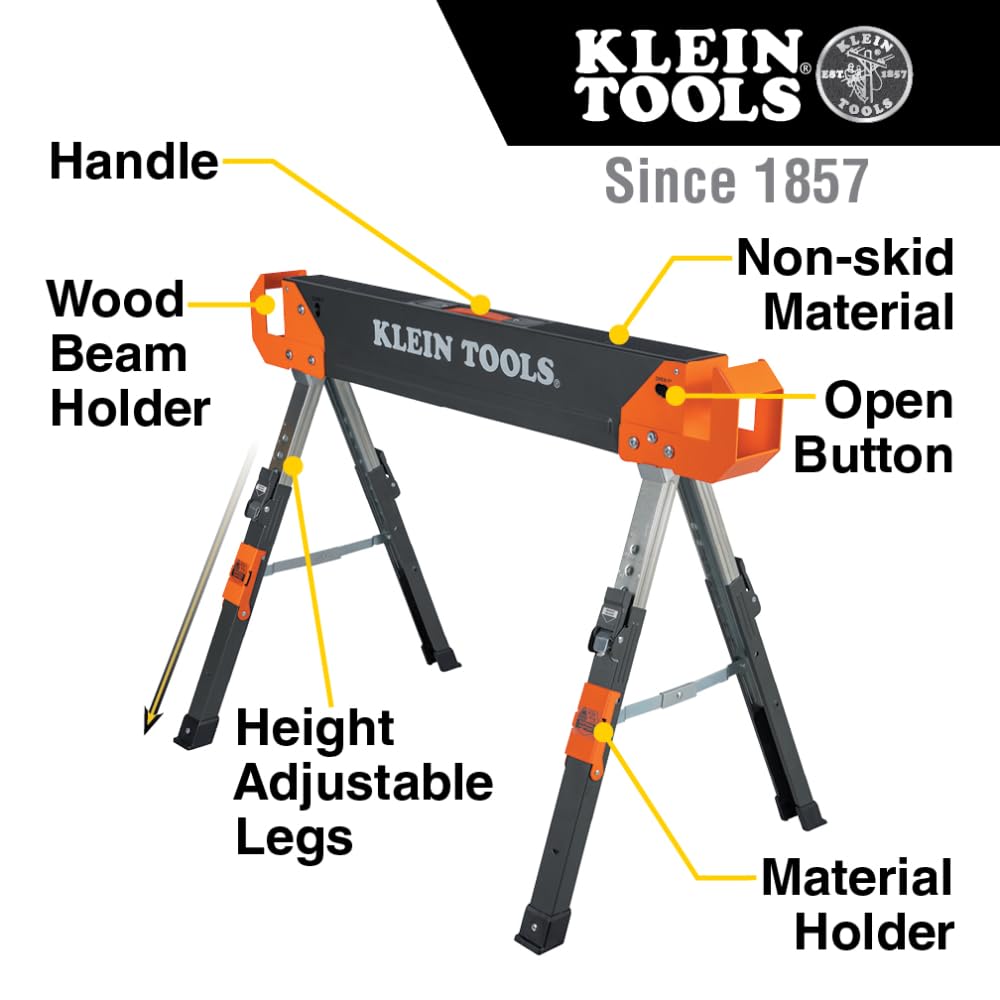 Folding Sawhorse 26-Inch to 32-Inch Adjustable Height 1-Pack C22172