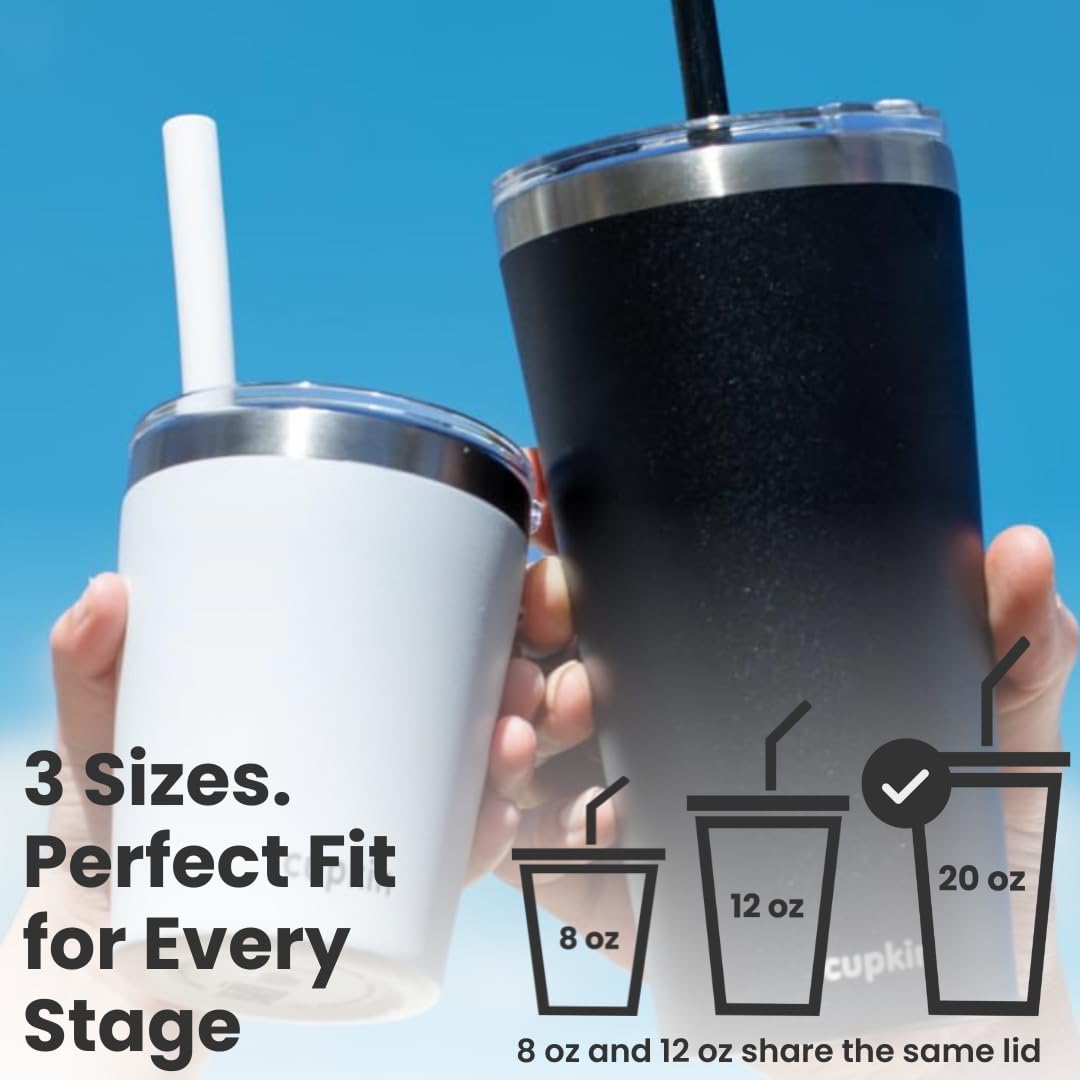 20 oz Stainless Steel Insulated Tumbler Set of 2 with Lid and Straw B67625