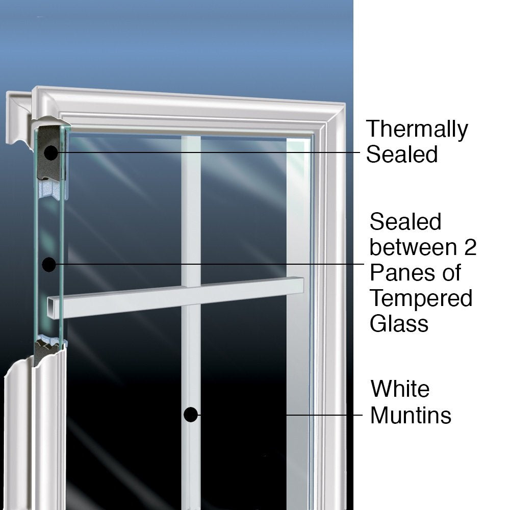 Primed Fiberglass 1/2 Lite 1-Panel Prehung Entry Door 36" x 80" Y5179