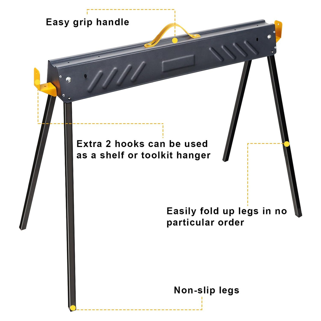 2 Pack Heavy Duty Folding Saw Horses Table Y580