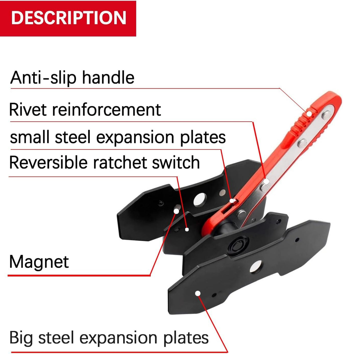 Brake Caliper Press Tool with 2 Caliper Hooks 2 Steel Plates and Gloves A820