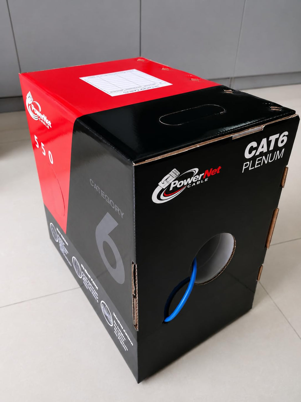 Cat6 Plenum 1000ft UTP Ethernet Cable Blue N9293