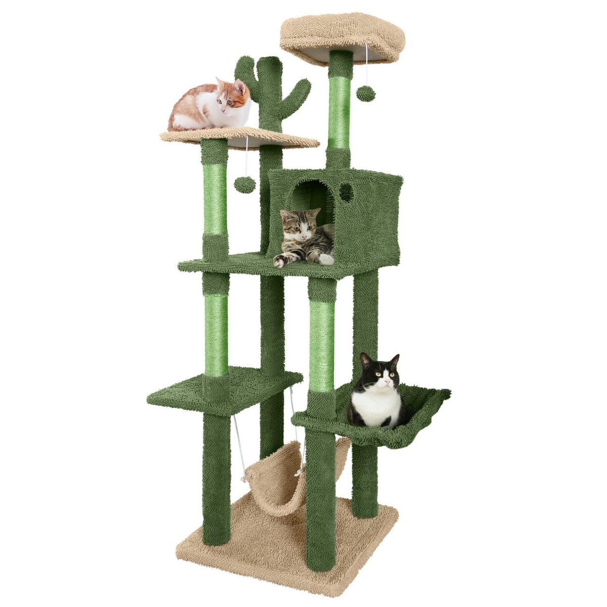 70-Inch Multi-Level Cat Tree with Plush Perch J23756