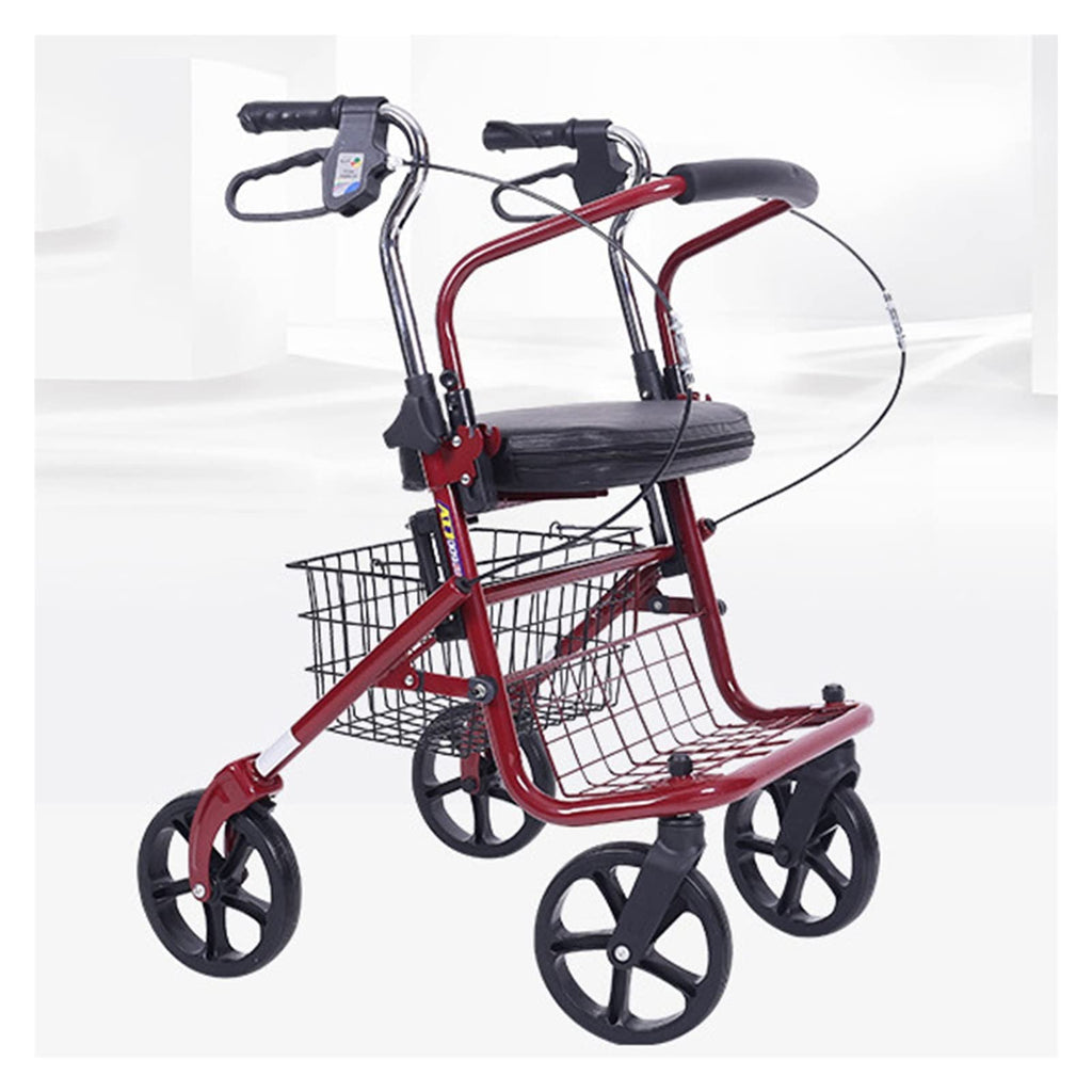 Upright Folding Rollator Walker with Seat P391