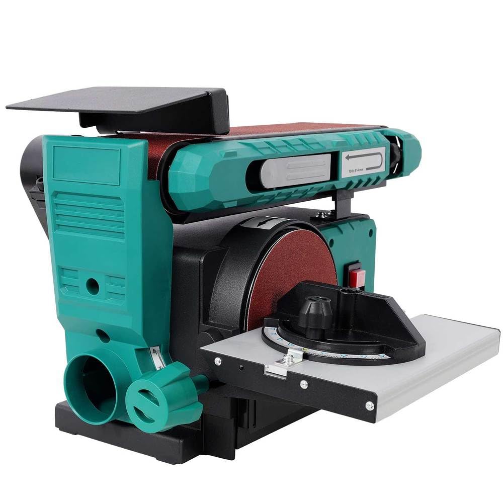 Benchtop Belt and Disc Sander, 4x36 Belt & 6" Disc, 0–90° Adjustable Table, Cast Iron Base, 120V Heavy Duty Sanding Machine L40817