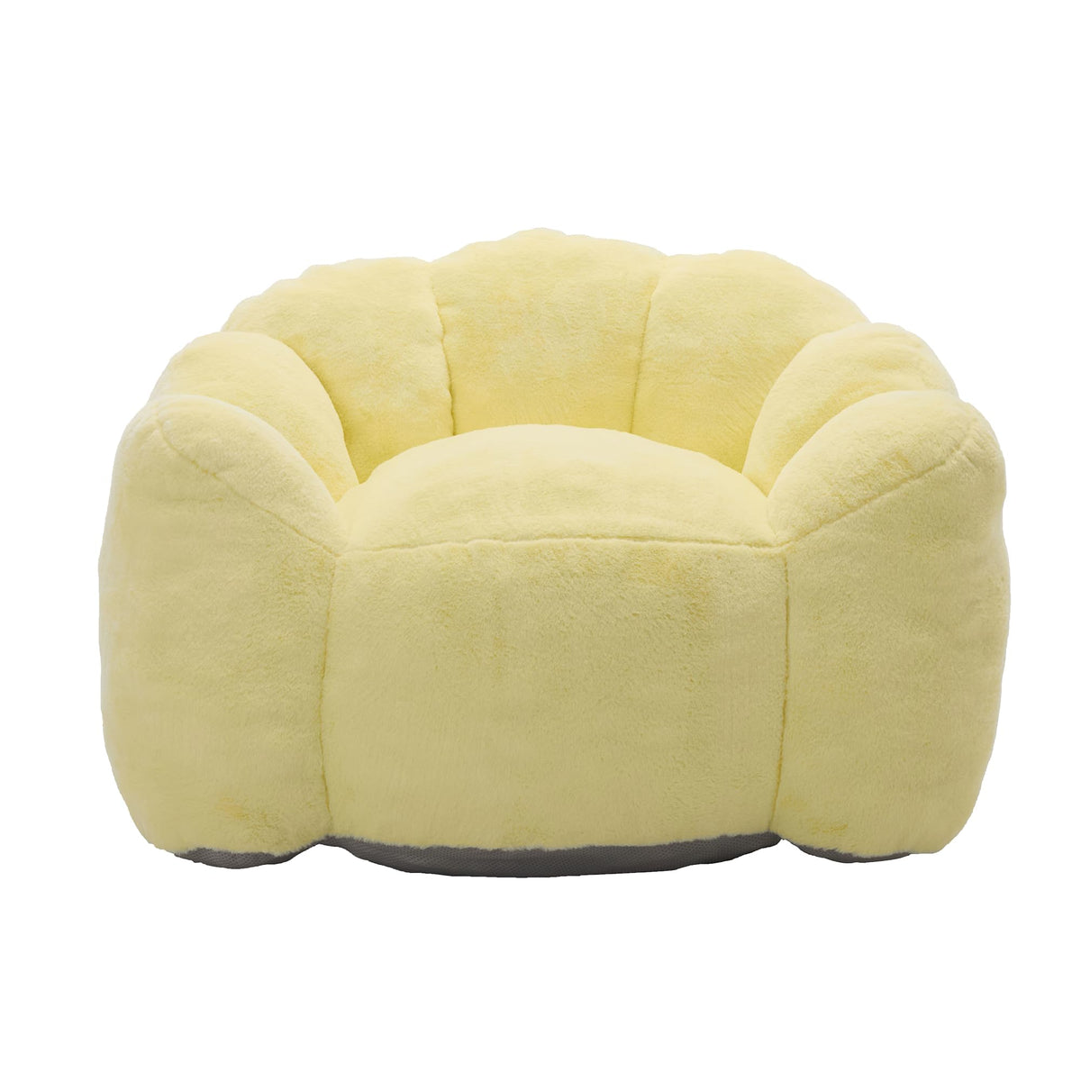 Large Yellow Faux Fur Bean Bag Chair J250381