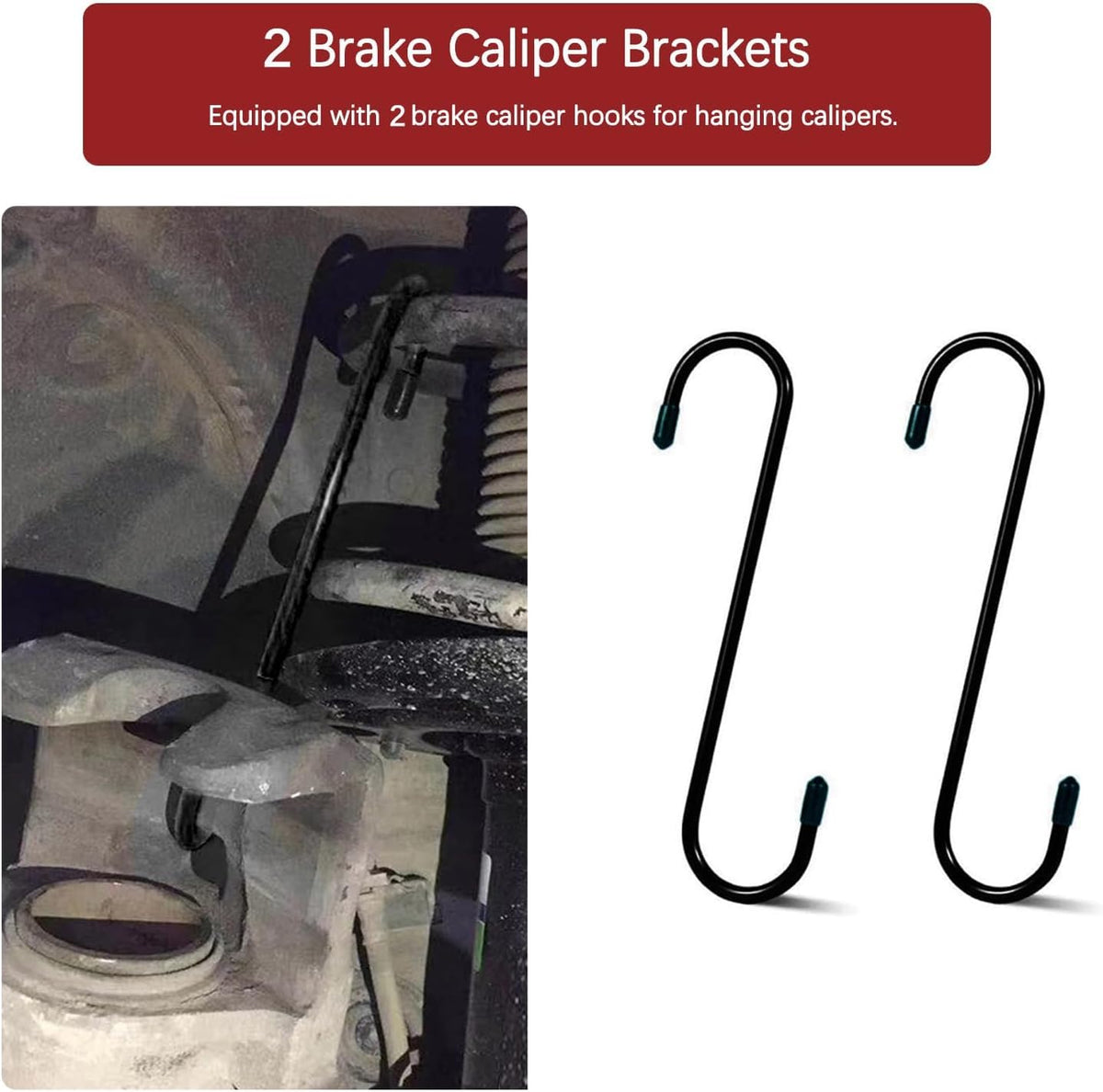 Brake Caliper Press Tool with 2 Caliper Hooks 2 Steel Plates and Gloves A820