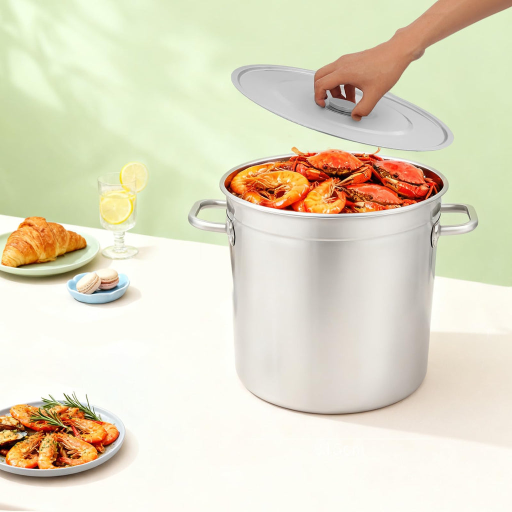 78 Qt Stainless Steel Stock Pot with Lid B26574