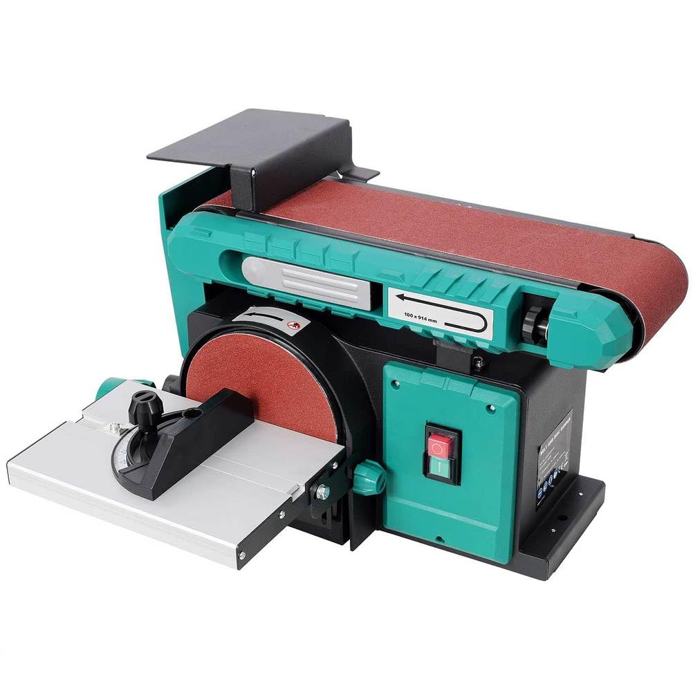 Benchtop Belt and Disc Sander, 4x36 Belt & 6" Disc, 0–90° Adjustable Table, Cast Iron Base, 120V Heavy Duty Sanding Machine L40817