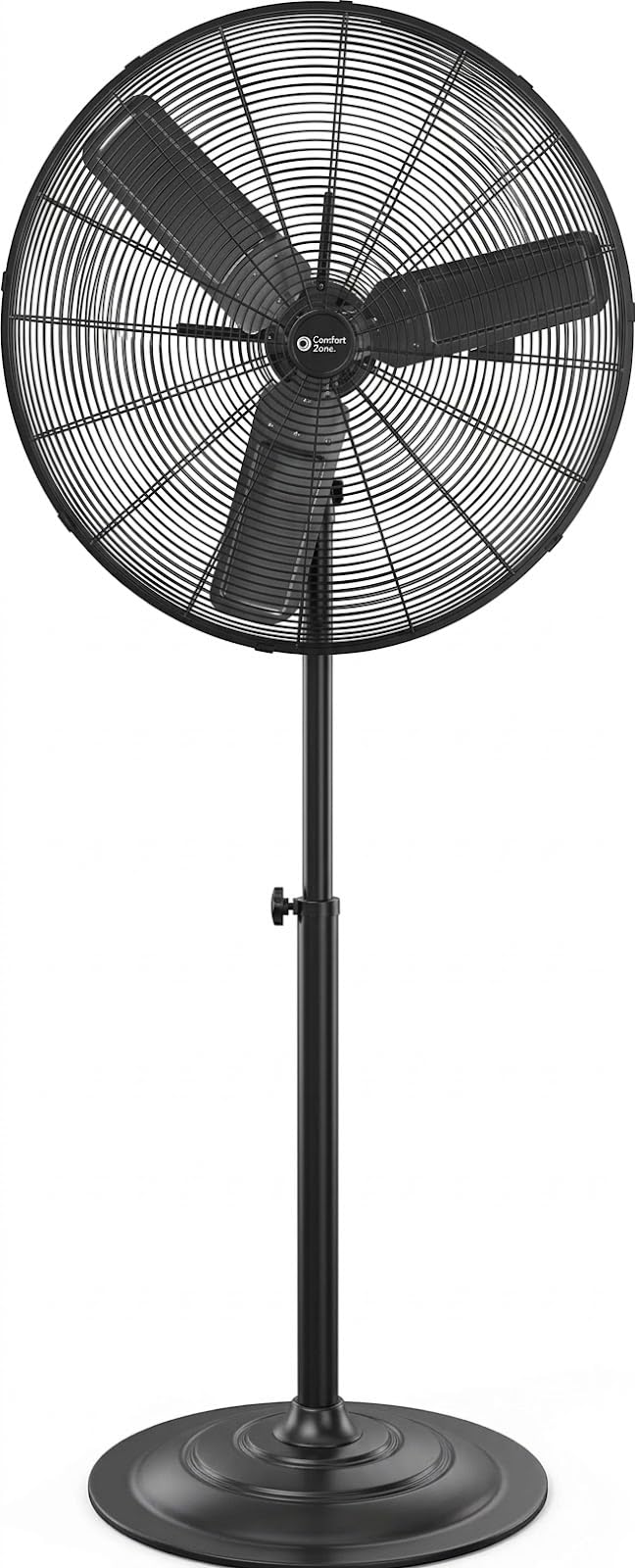 Industrial Pedestal Fan, 30 inch, 3 Speed, Adjustable Height, Metal X6706