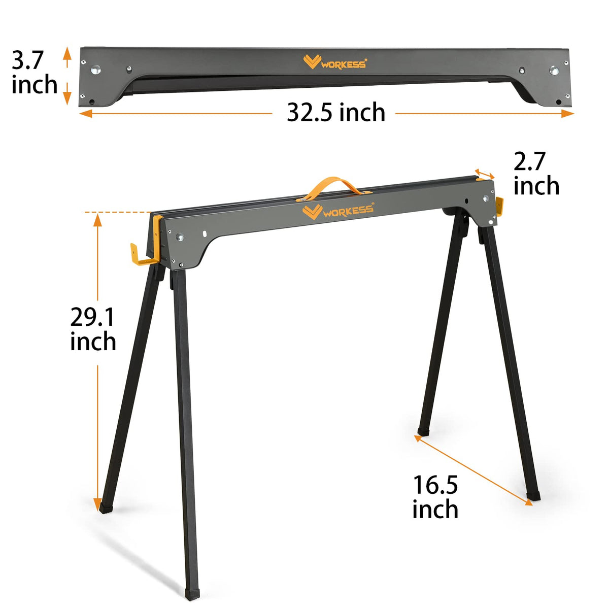 Heavy Duty Folding Saw Horses 2 Pack 2200 Lbs Load Capacity N45906
