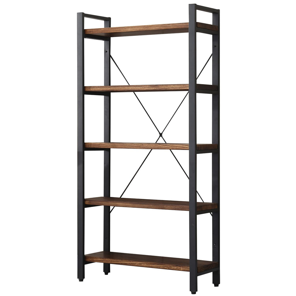 5 Tier Solid Wood Metal Bookcase M211