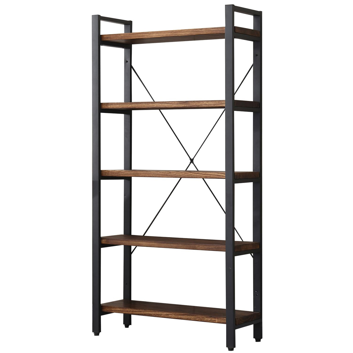 5 Tier Solid Wood Metal Bookcase M211