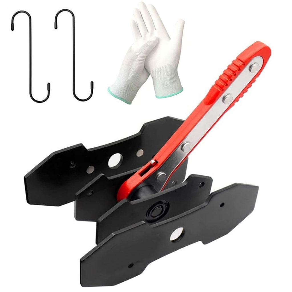 Brake Caliper Press Tool with 2 Caliper Hooks 2 Steel Plates and Gloves A820