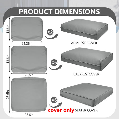 14 Piece Outdoor Waterproof Cushion Covers with Zipper P399794