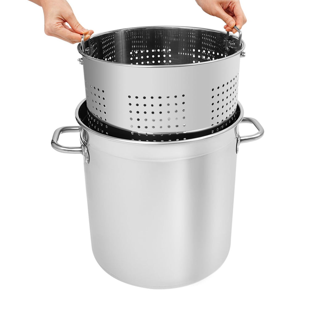 78 Qt Stainless Steel Stock Pot with Lid B26574