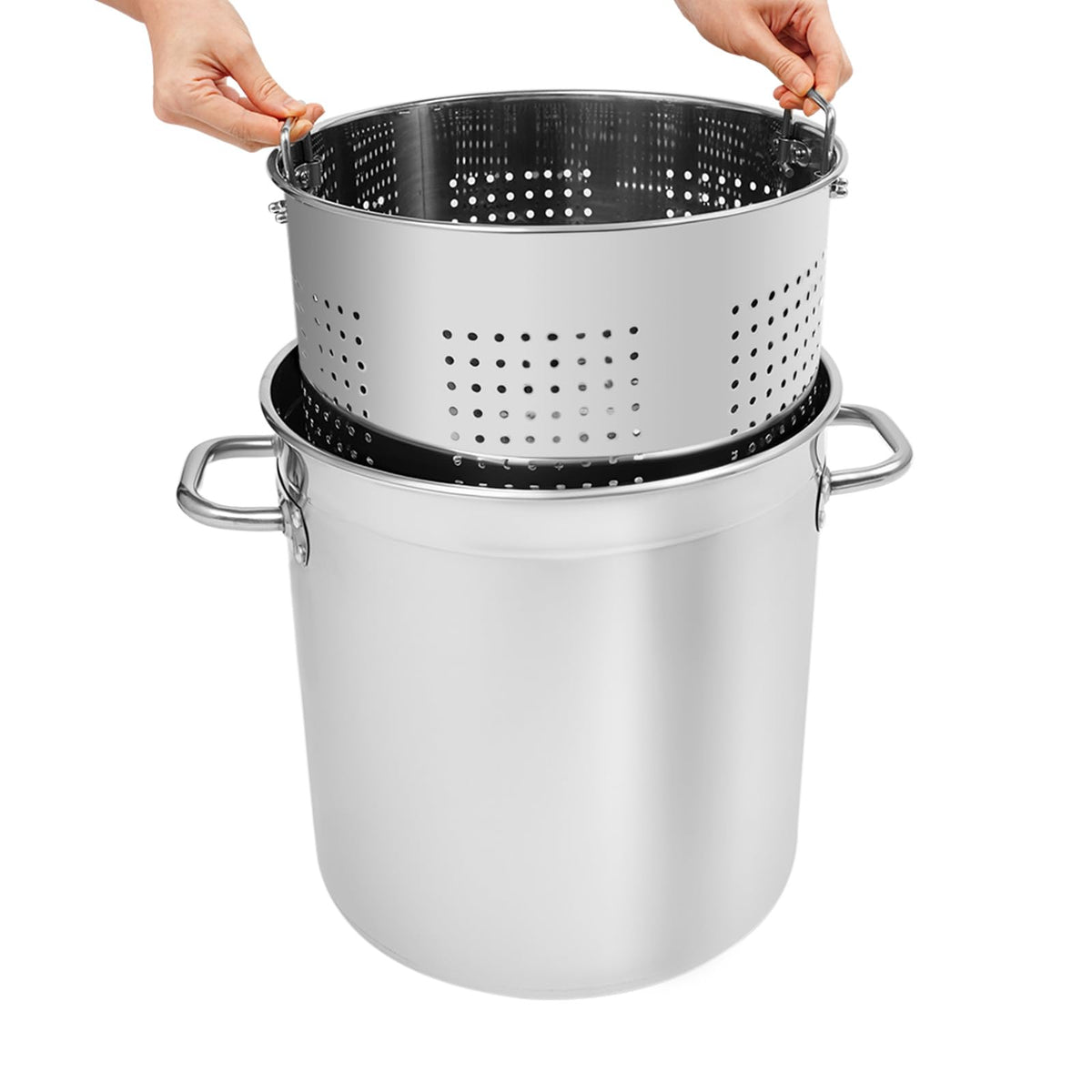 78 Qt Stainless Steel Stock Pot with Lid B26574