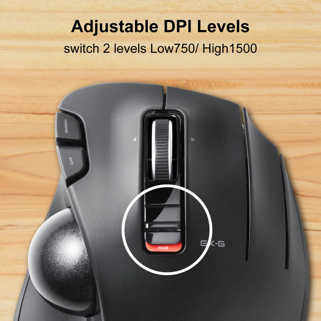 2.4GHz USB Wireless Ergonomic Trackball Mouse J606208