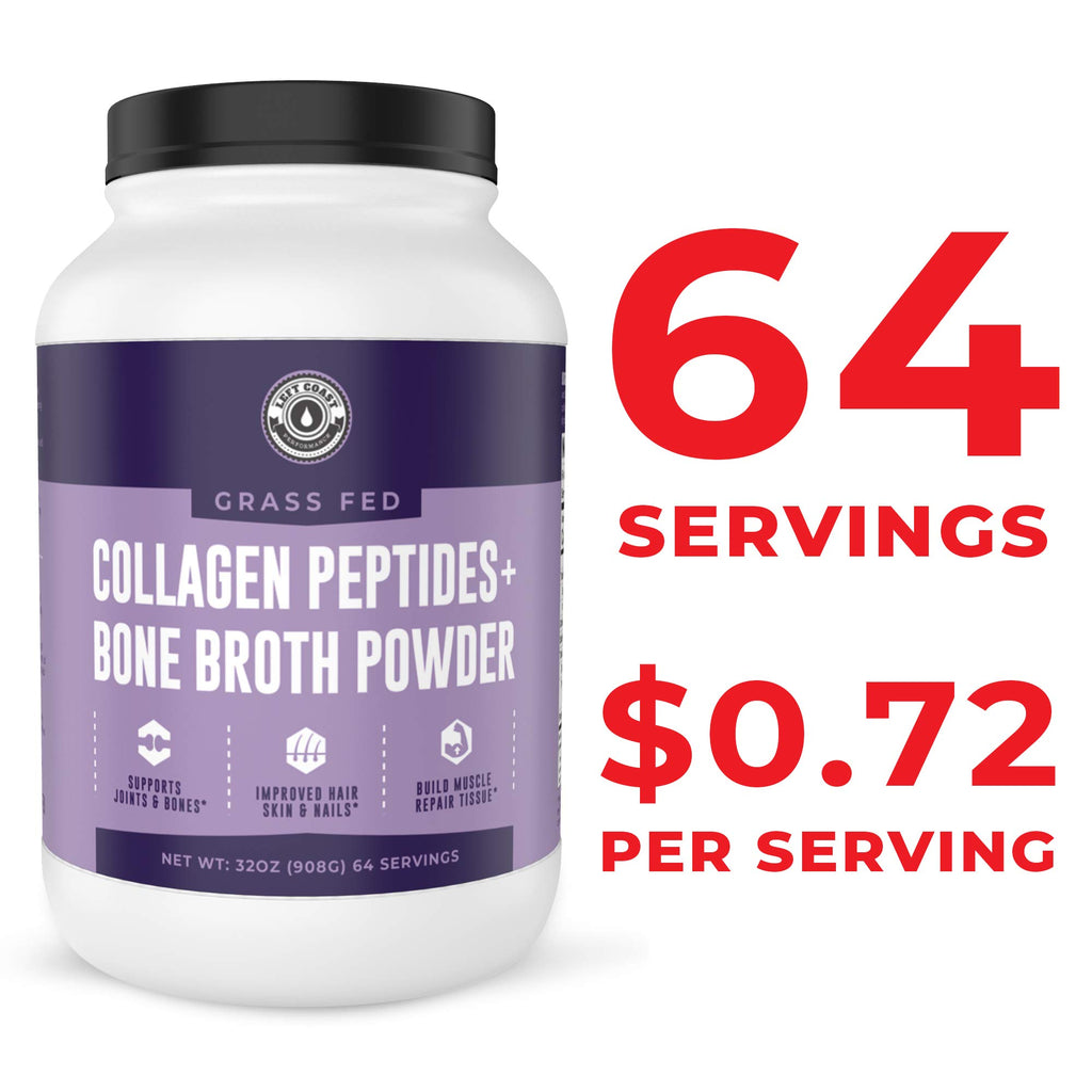 Collagen Bone Broth Powder, Unflavored, 2lb C956