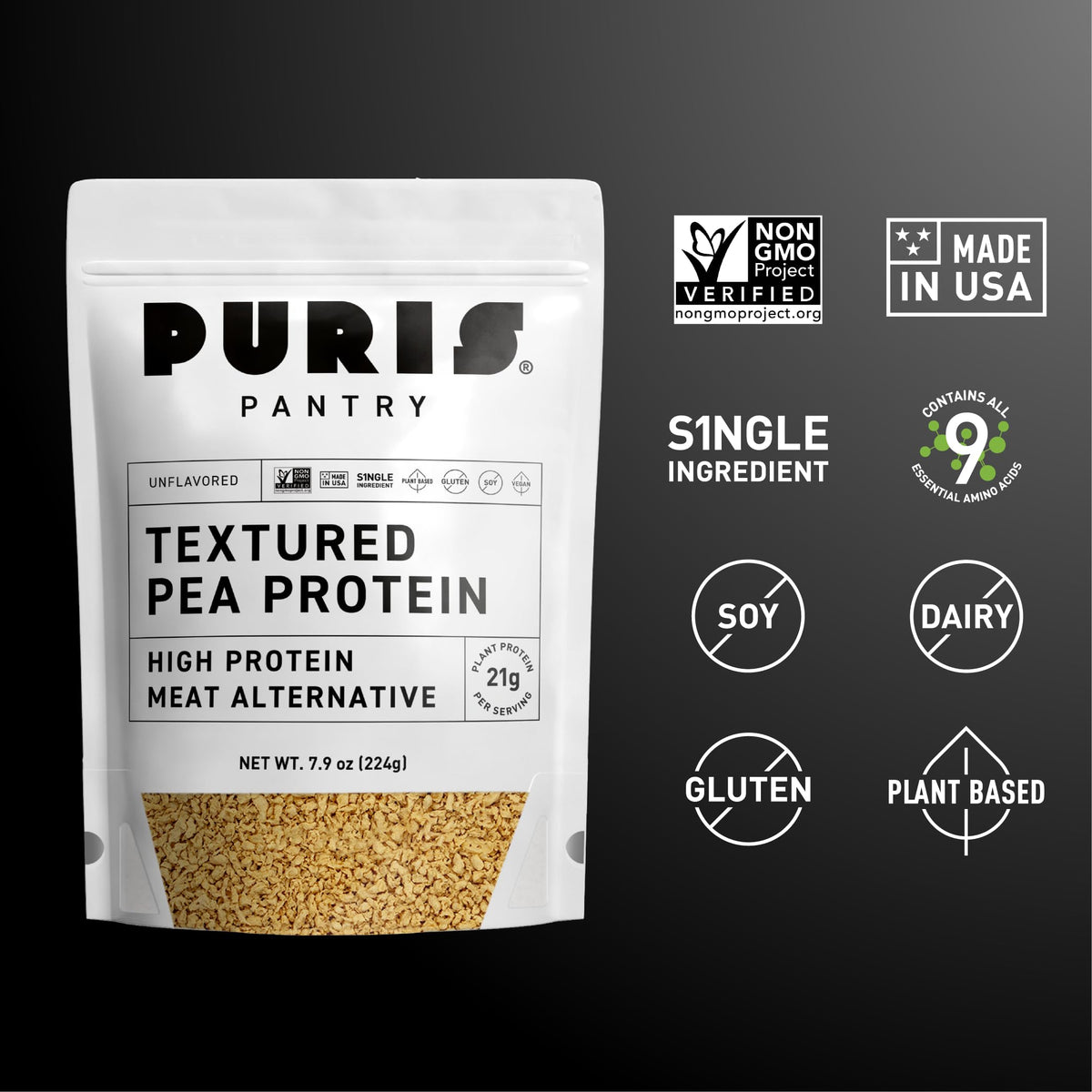 Textured Pea Protein 21g 5 lb Bulk U4233