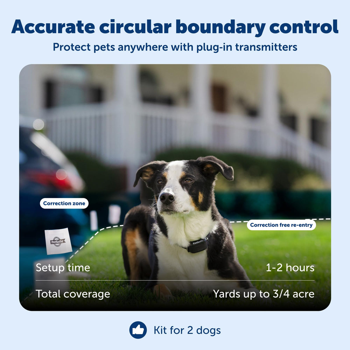 Wireless Fence, 2 Dog, Up to 3/4 Acre B180