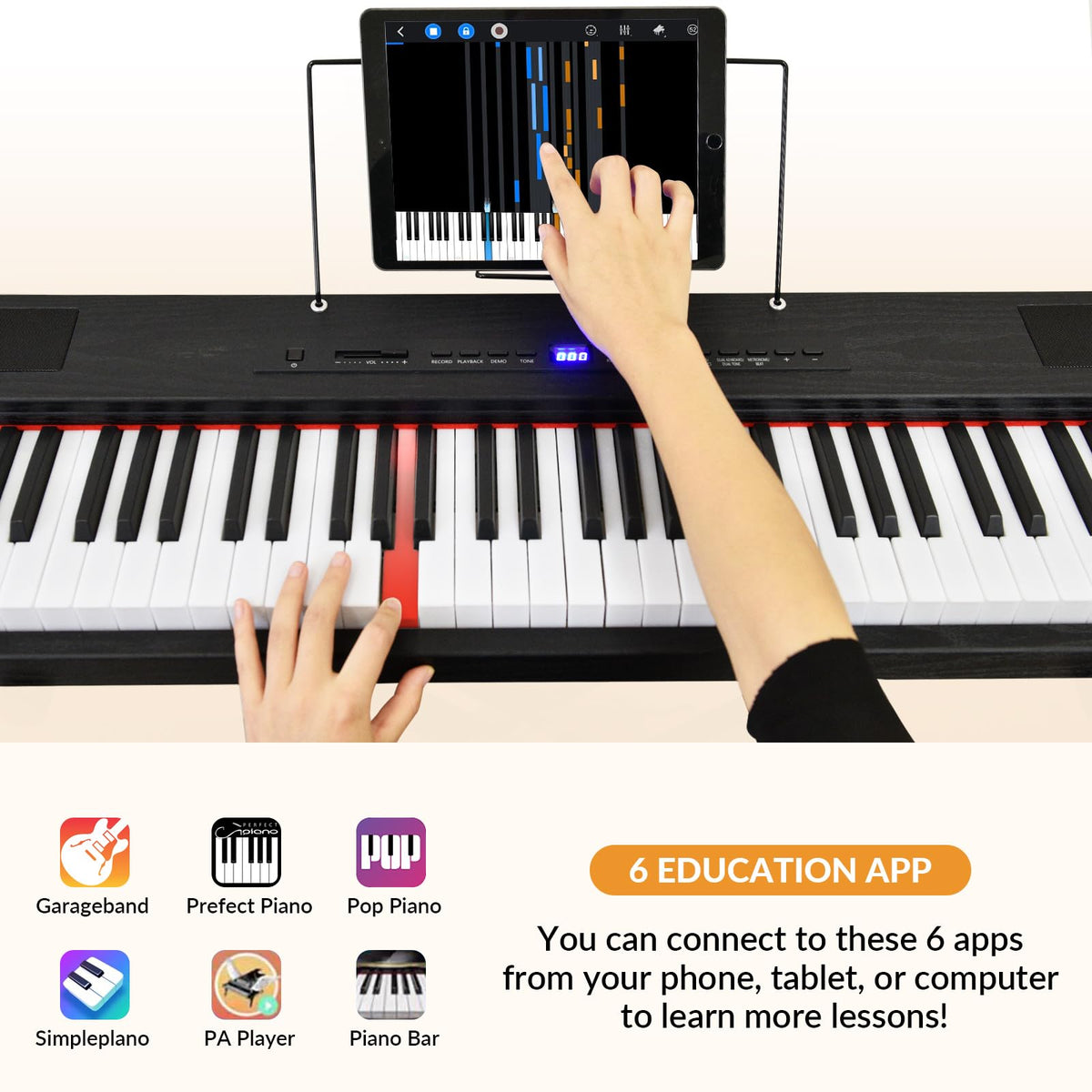 88 Key Semi Weighted Digital Piano with Stand P734181