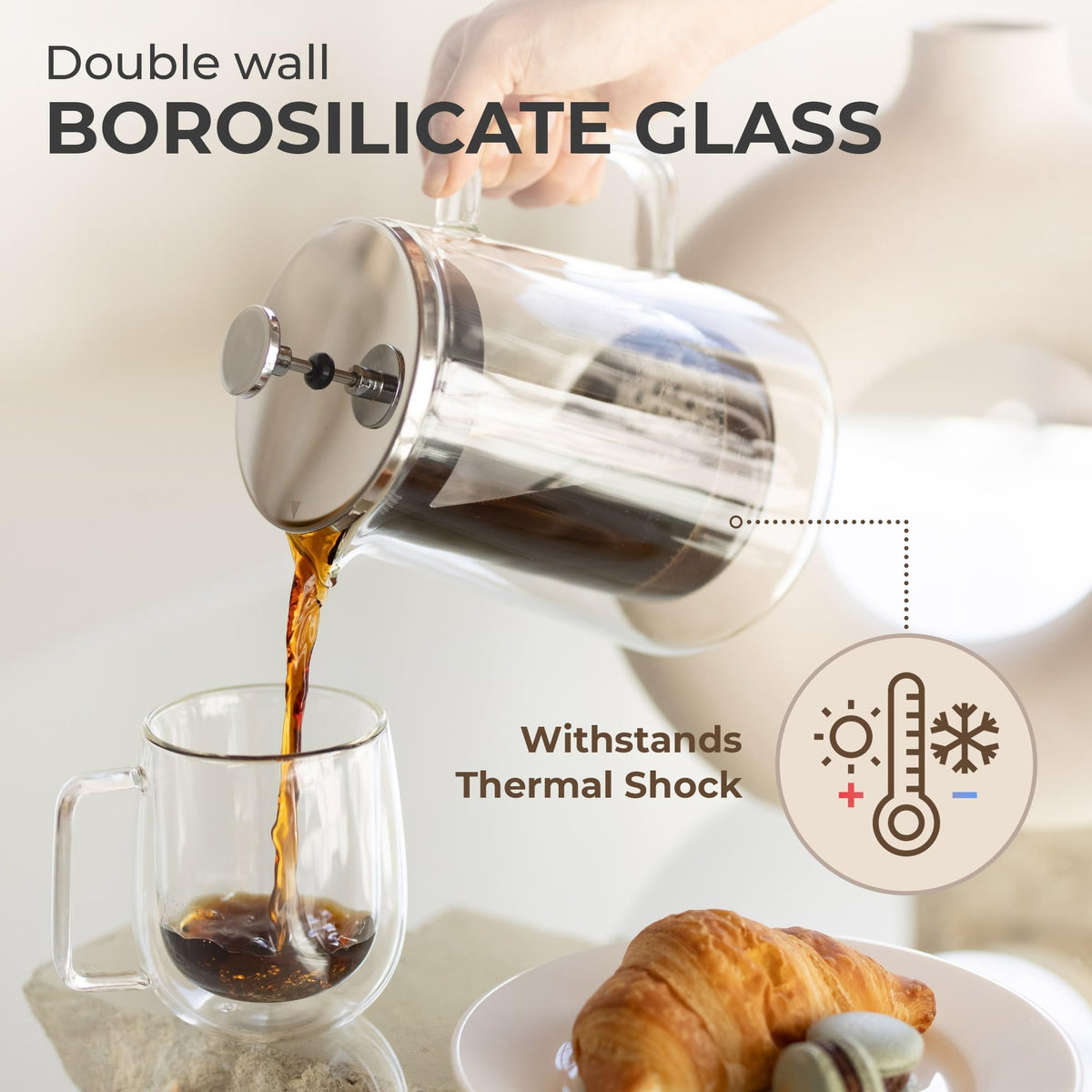 Glass French Press Coffee Maker 27oz Z3621