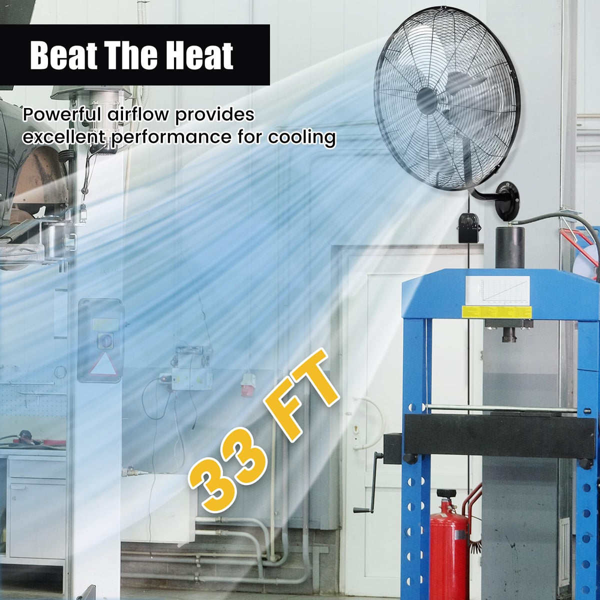 20 Inch 3-Speed Oscillating Metal Wall Fan R5252