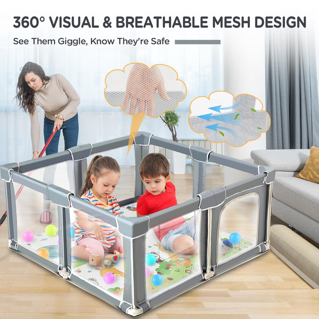 Foldable Baby Playpen with Mat F31797