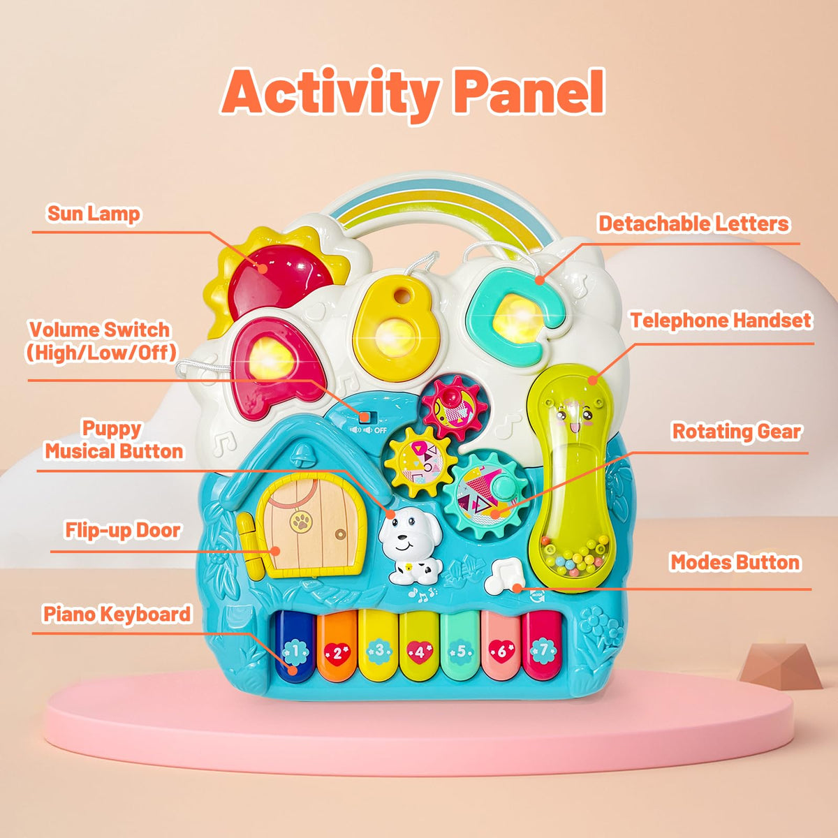 Blue Baby Walker Activity Center with Music and Light V497