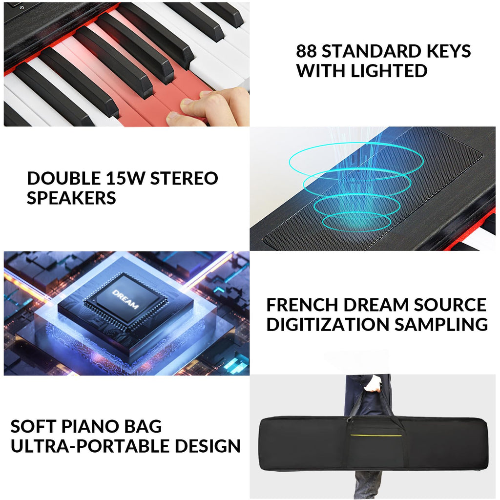 88 Key Semi Weighted Digital Piano with Stand P734181