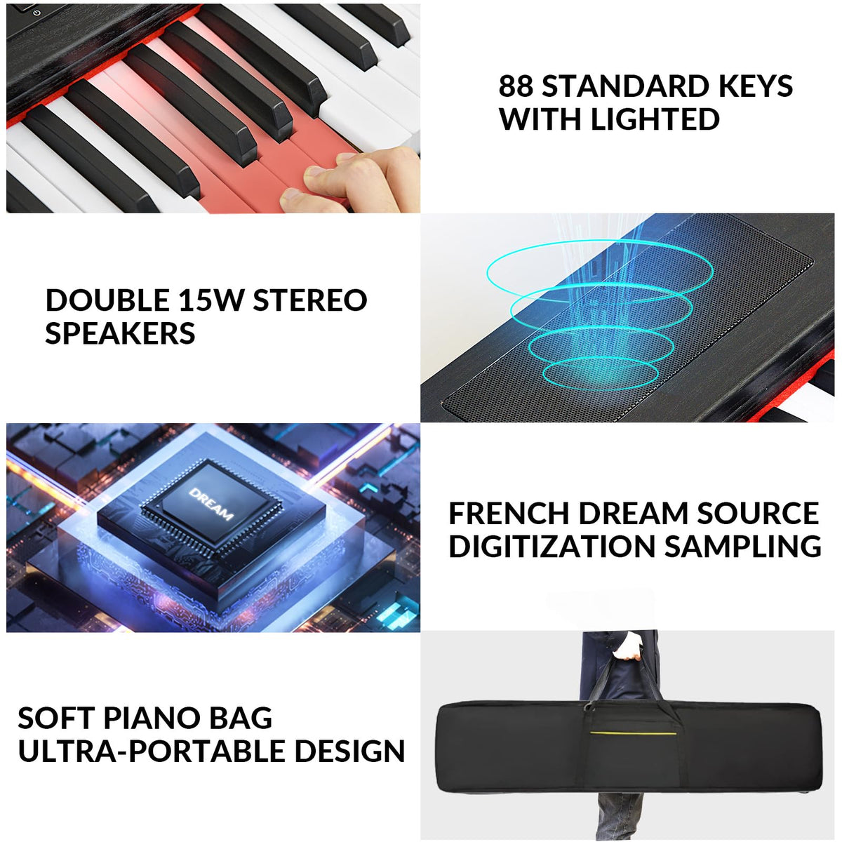 88 Key Semi Weighted Digital Piano with Stand P734181