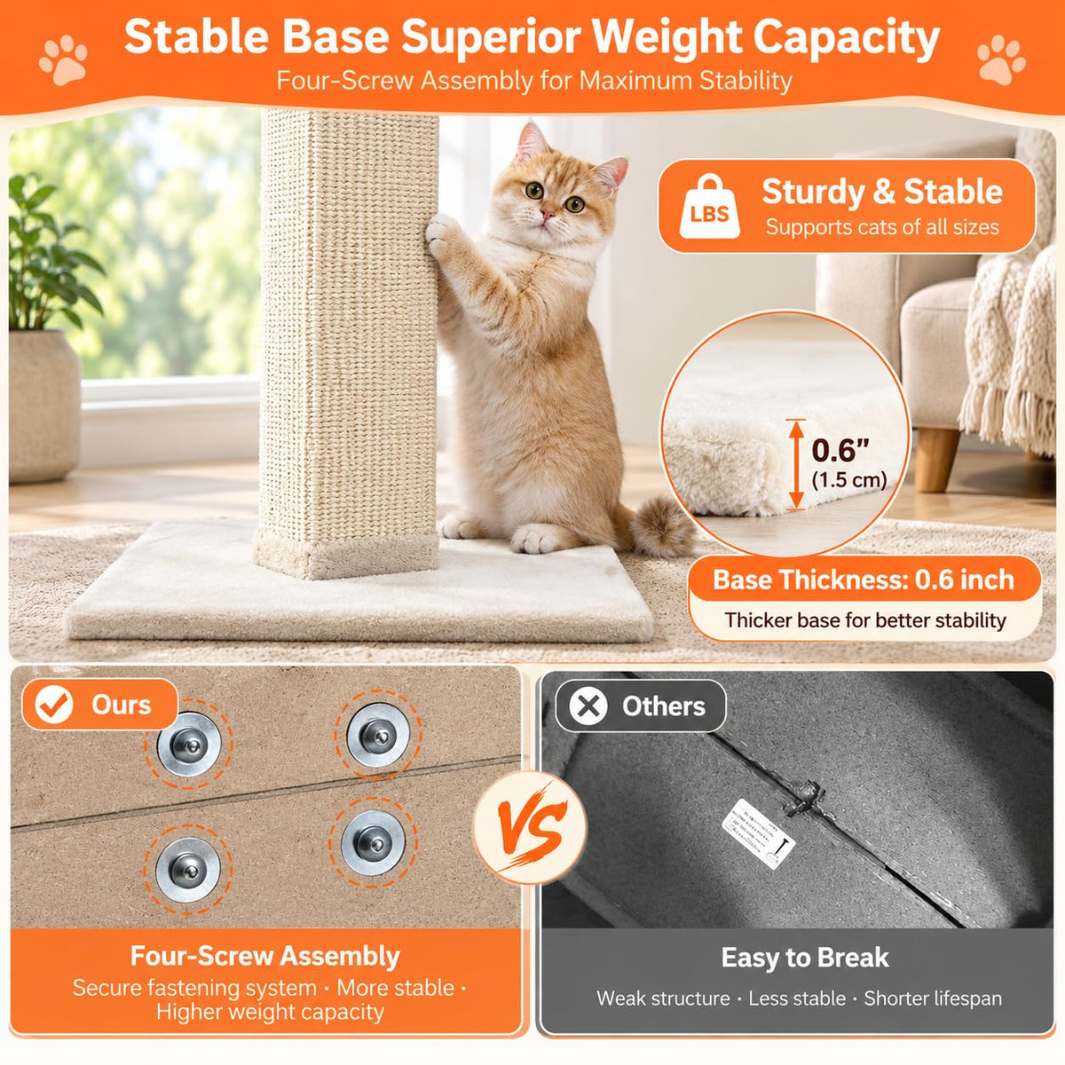 33 Inch Nature Sisal Cat Scratching Post K36879