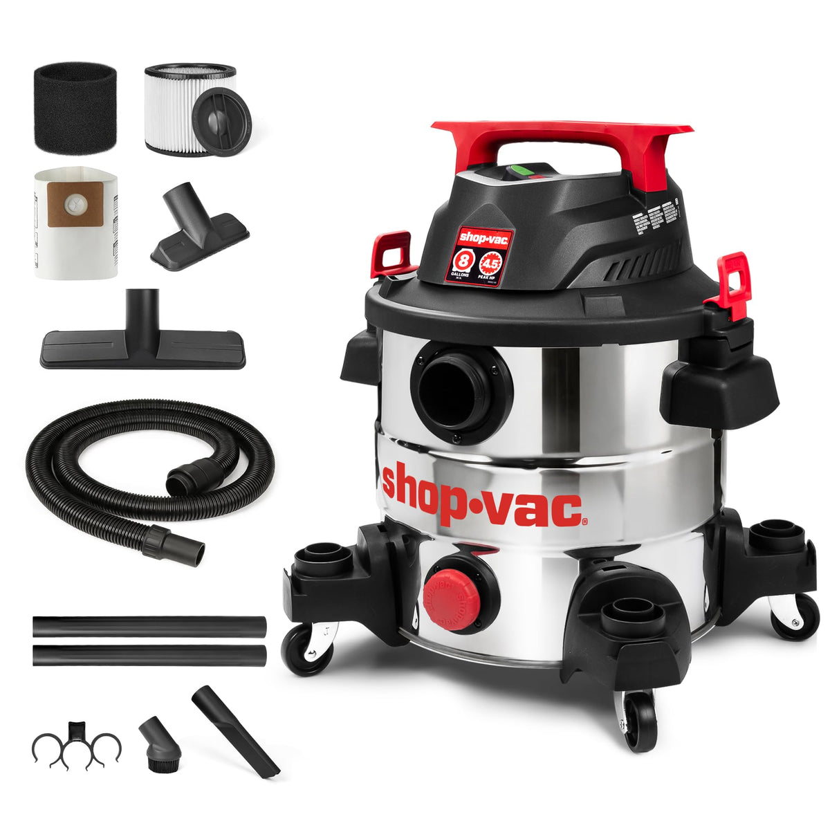 8 Gallon Stainless Steel Wet/Dry Vacuum U895425
