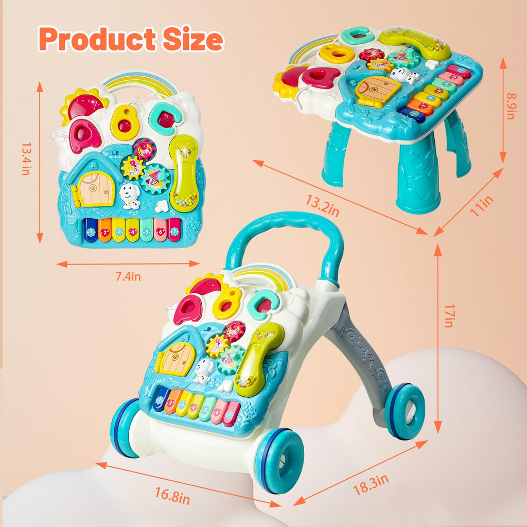 Blue Baby Walker Activity Center with Music and Light V497