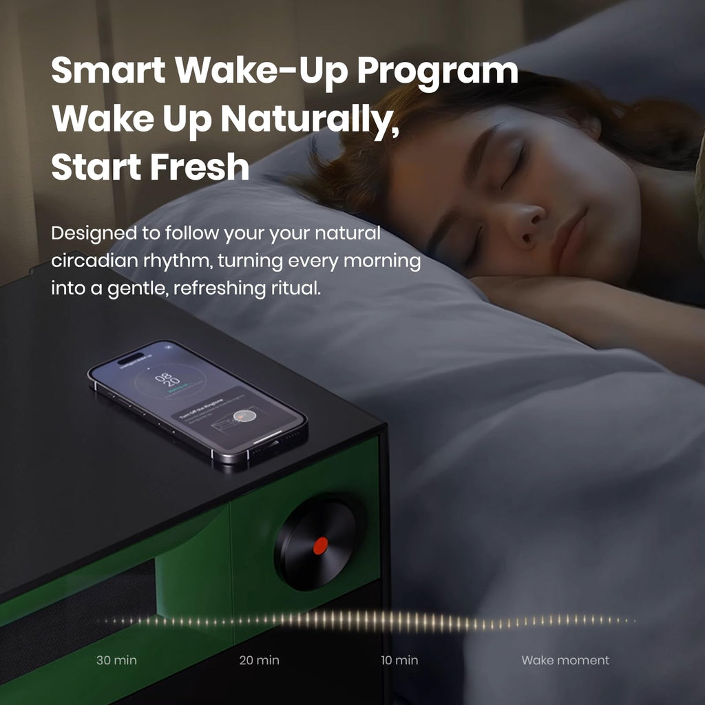 Bluetooth Wireless Charging Speaker Nightstand with 2 Drawers O60046