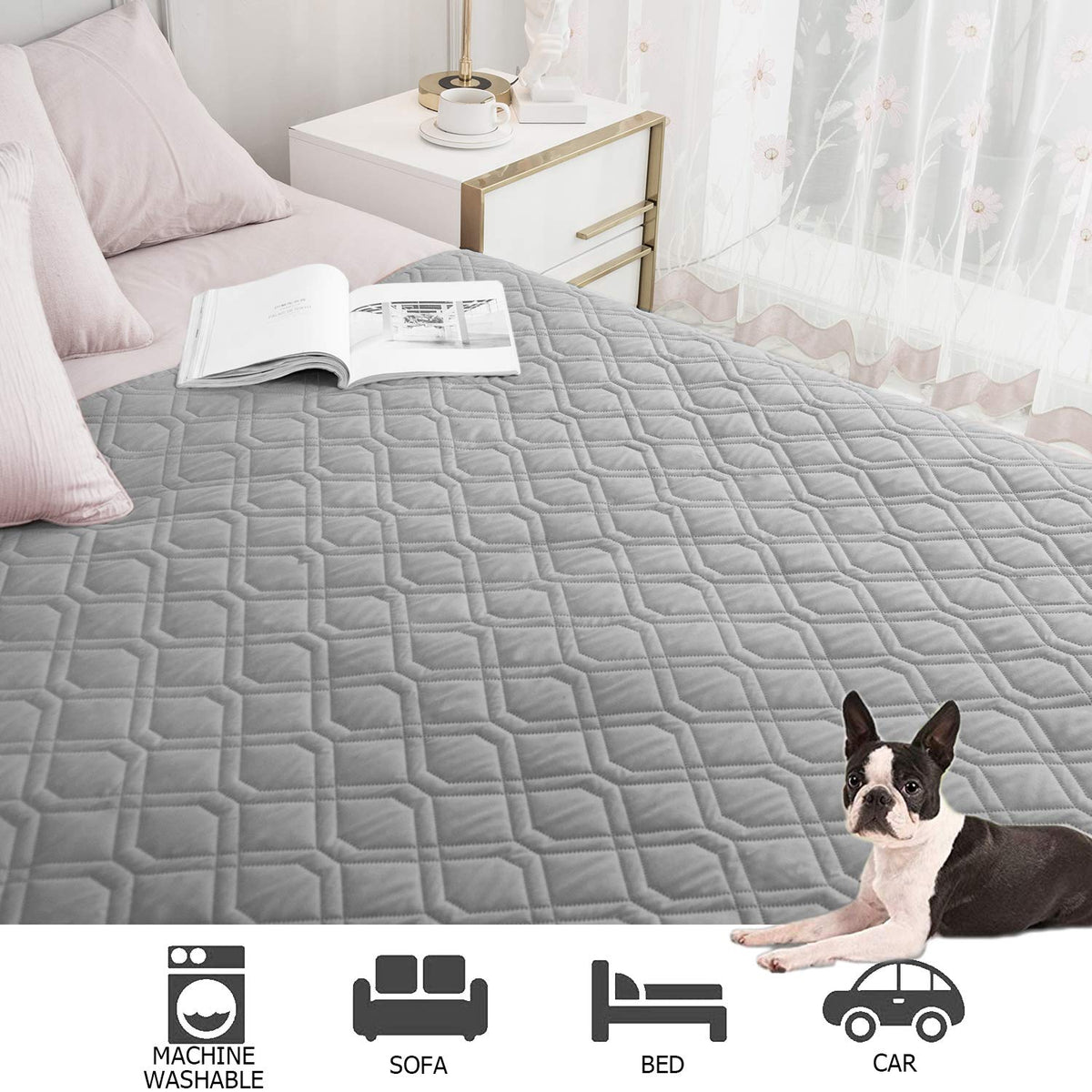 Waterproof Reversible Dog Bed Cover Pet Blanket O68806