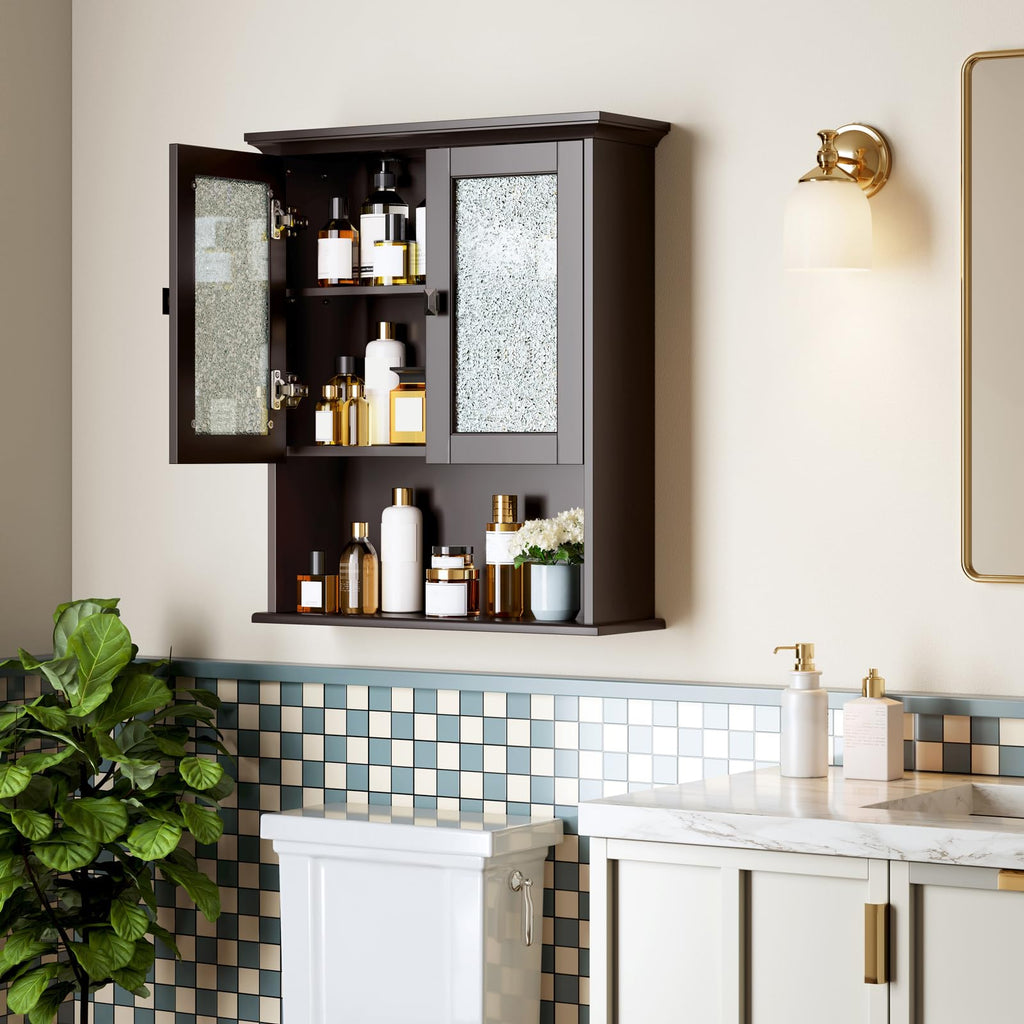 Wall Mount Bathroom Cabinet with Glass Door G5726