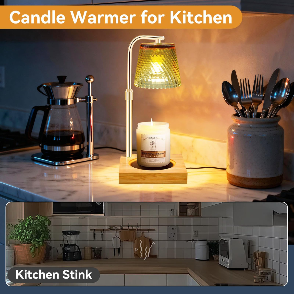 Height Adjustable Dimmable Candle Warmer Lamp with Timer K251621